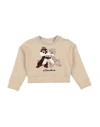 Monnalisa Babies'  Toddler Girl Sweatshirt Sand Size 4 Cotton, Elastane In Neutral