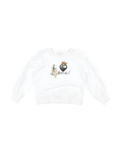 Monnalisa Babies'  Toddler Girl Sweatshirt White Size 6 Cotton, Elastane, Polyester