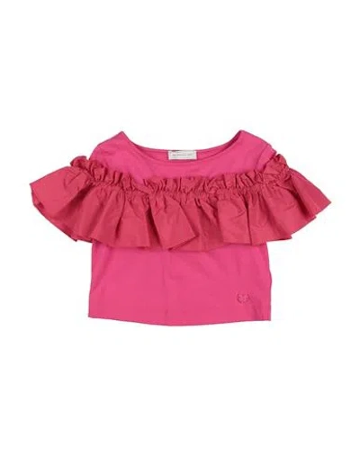 Monnalisa Babies'  Toddler Girl T-shirt Fuchsia Size 7 Cotton, Elastane, Polyester In Pink