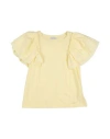 Monnalisa Babies'  Toddler Girl T-shirt Light Yellow Size 4 Cotton, Elastane
