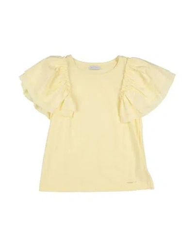 Monnalisa Babies'  Toddler Girl T-shirt Light Yellow Size 4 Cotton, Elastane