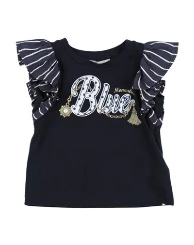 Monnalisa Toddler Girl T-shirt Midnight Blue Size 3 Cotton, Elastane, Polyamide In Blue
