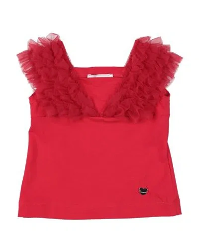 Monnalisa Babies'  Toddler Girl Top Red Size 6 Cotton, Elastane