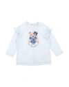 Monnalisa Toddler Girl T-shirt Sky Blue Size 5 Cotton