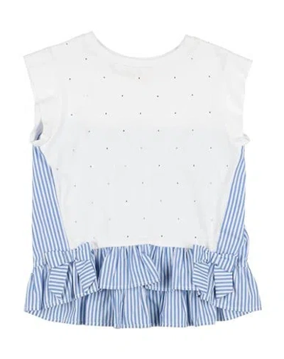 Monnalisa Babies'  Toddler Girl T-shirt White Size 6 Cotton In Blue