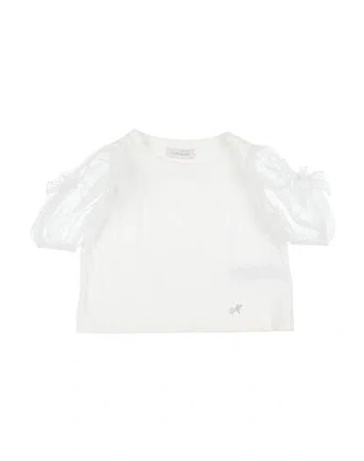 Monnalisa Babies'  Toddler Girl T-shirt White Size 6 Cotton, Polyamide