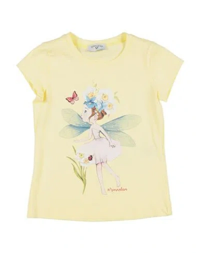Monnalisa Babies'  Toddler Girl T-shirt Yellow Size 5 Cotton, Elastane