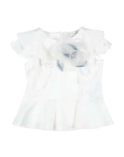 Monnalisa Babies'  Toddler Girl Top Ivory Size 6 Viscose, Elastane, Polyester In White
