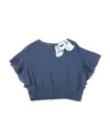 Monnalisa Toddler Girl Top Midnight Blue Size 6 Viscose In Blue