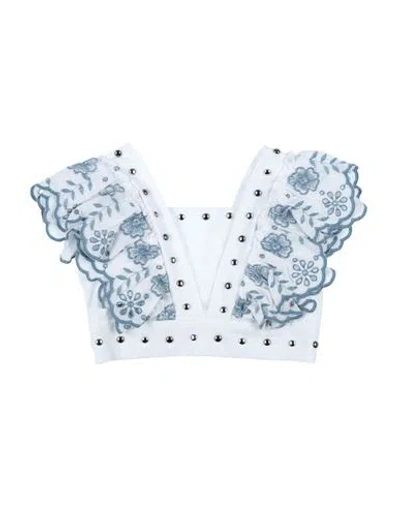 Monnalisa Babies'  Toddler Girl Top Pastel Blue Size 4 Cotton, Polyester