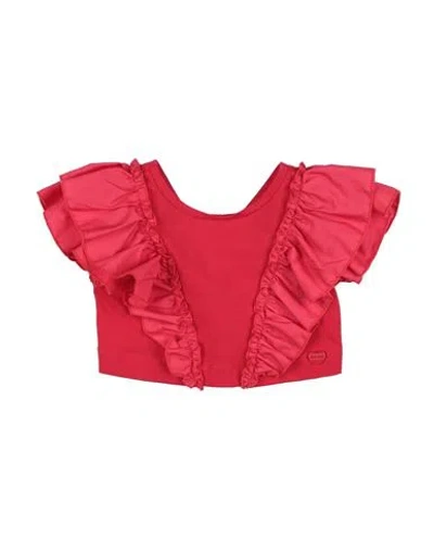 Monnalisa Babies'  Toddler Girl Top Red Size 6 Cotton, Elastane