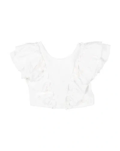 Monnalisa Babies'  Toddler Girl Top White Size 5 Cotton, Elastane