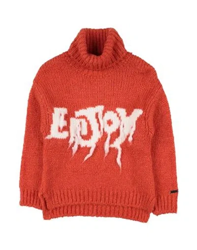 Monnalisa Babies'  Toddler Girl Turtleneck Rust Size 7 Acrylic, Polyamide, Viscose, Wool In Red