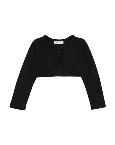 Monnalisa Babies'  Toddler Girl Wrap Cardigans Black Size 6 Wool, Viscose, Polyamide, Cashmere