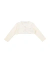 Monnalisa Babies'  Toddler Girl Wrap Cardigans Cream Size 3 Viscose, Elastane In White