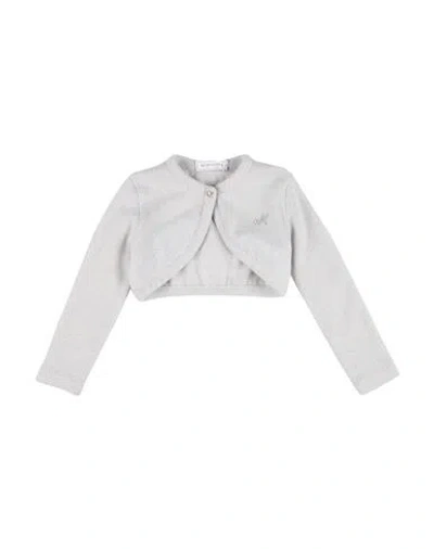 MONNALISA MONNALISA TODDLER GIRL WRAP CARDIGANS GREY SIZE 3 WOOL, VISCOSE, POLYAMIDE, METALLIC FIBER, CASHMERE