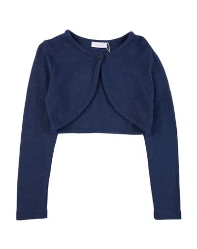 Monnalisa Babies'  Toddler Girl Wrap Cardigans Navy Size 6 Wool, Viscose, Polyamide, Cashmere In Blue