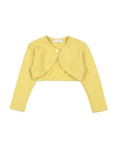 Monnalisa Babies'  Toddler Girl Wrap Cardigans Yellow Size 6 Wool, Viscose, Polyamide, Metallic Fiber, Cashme