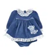 Monnalisa Top And Bloomers Set In Blue
