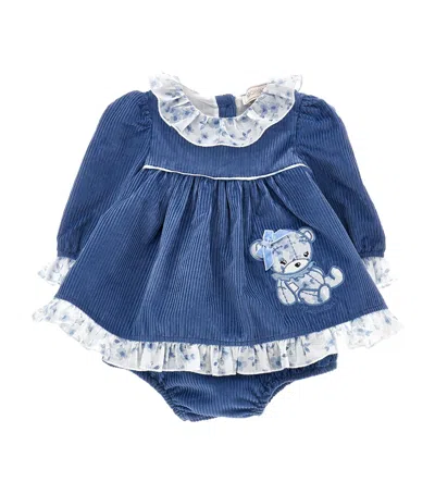 Monnalisa Kids' Top And Bloomers Set In Blue