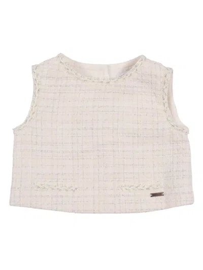 Monnalisa Top Bon Ton Boucle Melang In Metallic