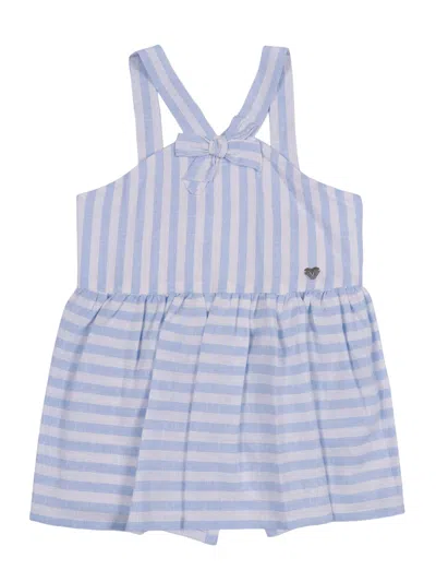Monnalisa Top Righe Riga Lino Visco In White