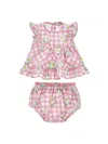 Monnalisa Top With Frilled Culottes In Rosa Fairy Tale