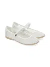 Monnalisa Touch Strap Ballerinas In White
