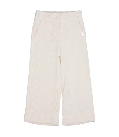Monnalisa Trousers Beige In White