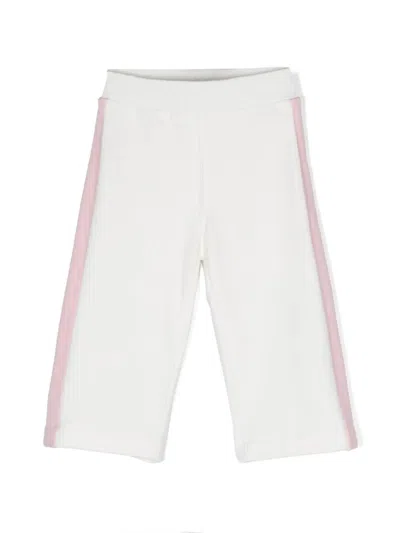 Monnalisa Kids'   Palazzo Fleece Trousers In Cream + Pink