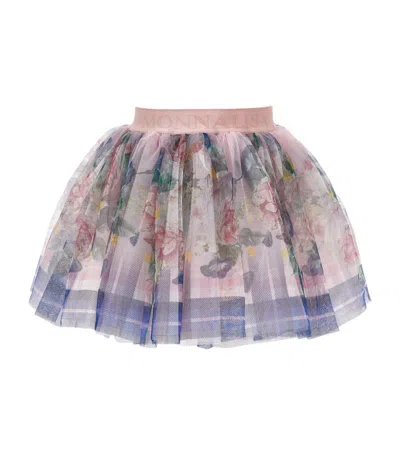 Monnalisa Kids'  Girls Baroque Rose Tulle Skirt In Multicoloured