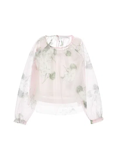 Monnalisa Kids'   Tulle Blouse In White
