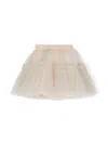 Monnalisa Tulle Circle Skirt In Neutrals
