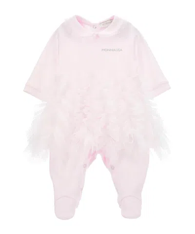 Monnalisa Tulle-detail Pyjama In White