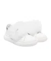 Monnalisa Tulle-detailing Leather Sneakers In White
