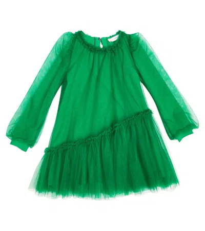 Monnalisa Kids' Tulle Dress In Green