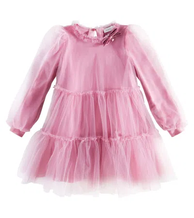 Monnalisa Kids' Tulle Dress In Pink