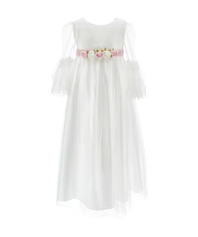 Monnalisa Tulle Dress In White