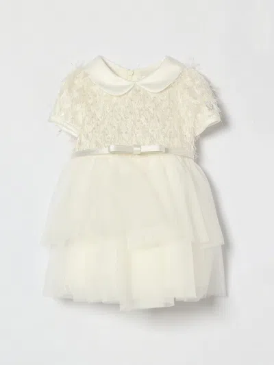 Monnalisa Babies'  Tulle Dress With Fringes In White