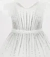 Monnalisa Tulle Embellished Dress In White