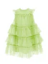 Monnalisa Tulle Flounce Dress In Evening Primerose