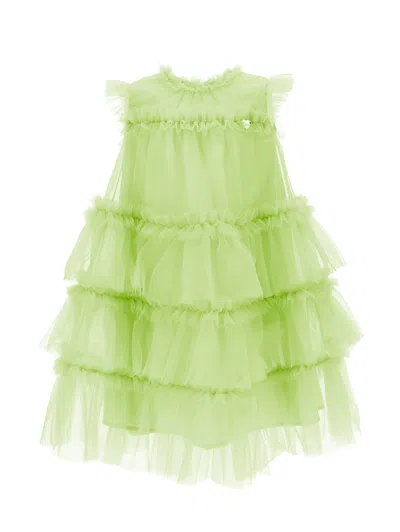 Monnalisa Kids'   Tulle Flounce Dress In Evening Primerose