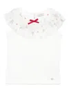 Monnalisa Tulle-inserts Top In White
