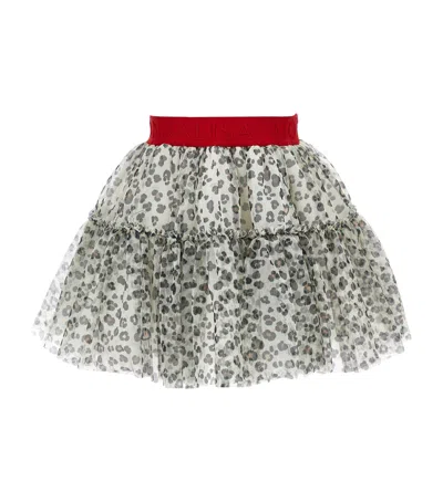 MONNALISA TULLE LEOPARD PRINT SKIRT