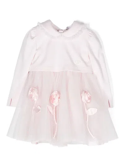 Monnalisa Babies' Tulle-panelled Party Dress Set In Pink