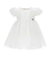 Monnalisa Tulle Puff-sleeve Dress In White