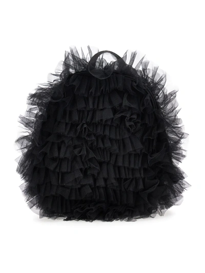 Monnalisa Kids'   Tulle Ruffles Backpack In Black