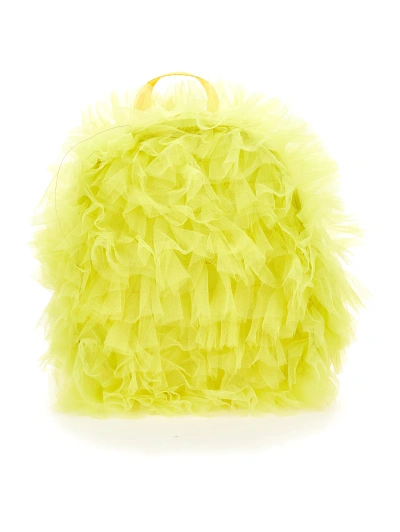 Monnalisa Kids'   Tulle Ruffles Backpack In Light Yellow