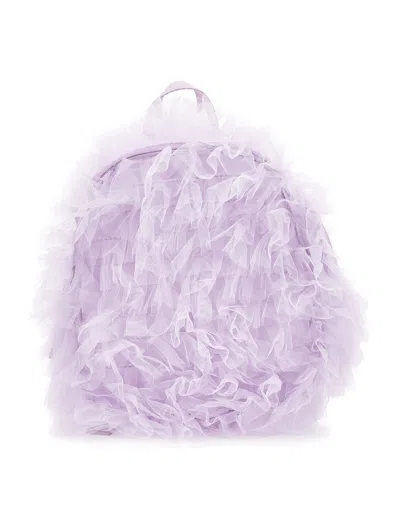 Monnalisa Kids'   Tulle Ruffles Backpack In Wisteria