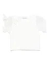 Monnalisa Tulle-sleeve T-shirt In White